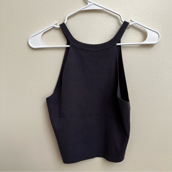 Women’s large sweater tank dark grey high neck and cropped - Picture 3 of 4